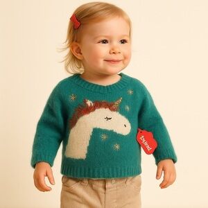 JOYLAND | Aquamarine | HOLIDAY UNICORN SWEATER